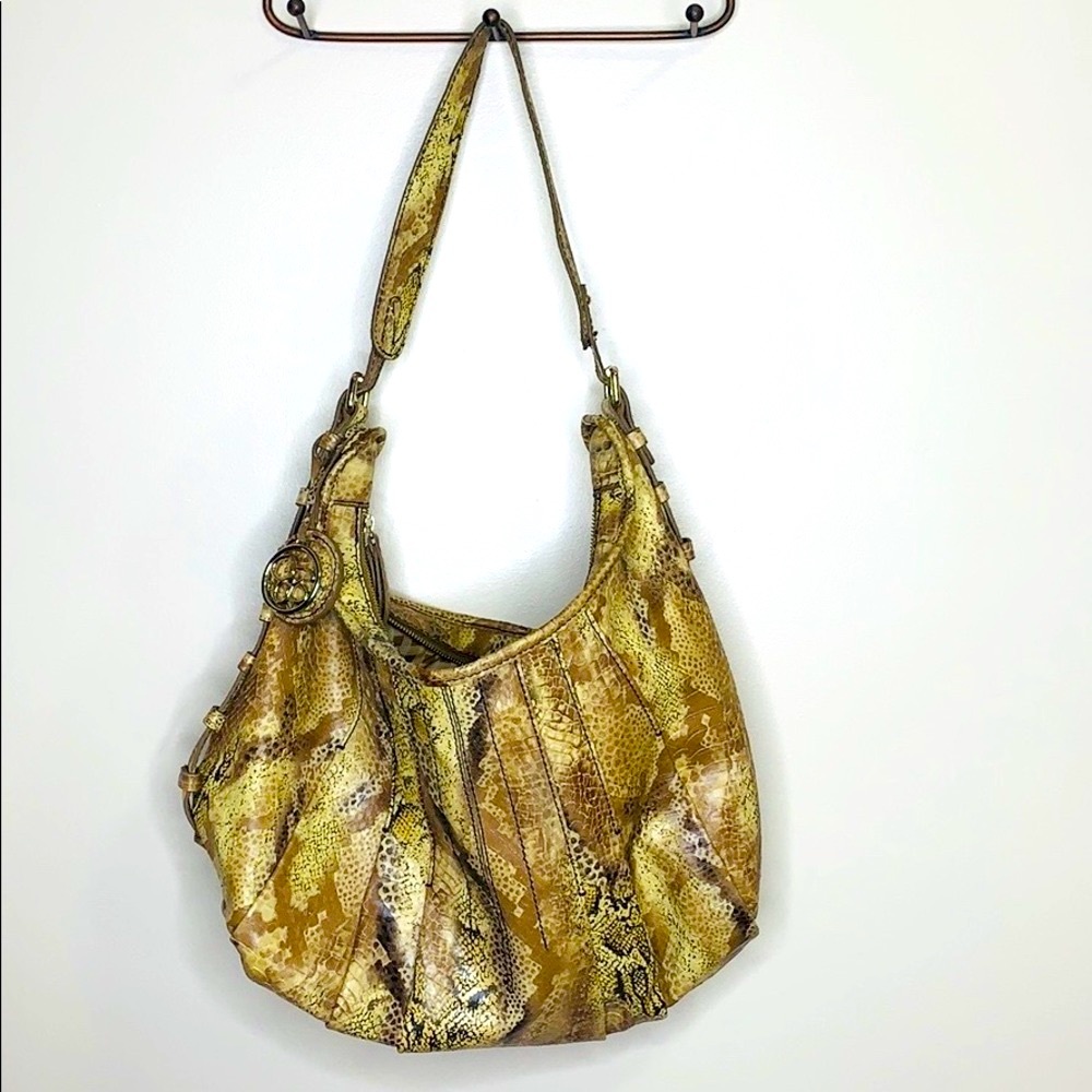 Jessica Simpson | Large Reptile Leather Hobo Purse | Snakeskin Carry Satchel Bag